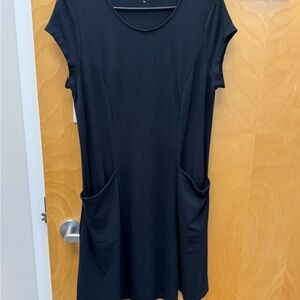 Coldwater Creek Black Pocket Knit Dress Size M Casual Minimalist